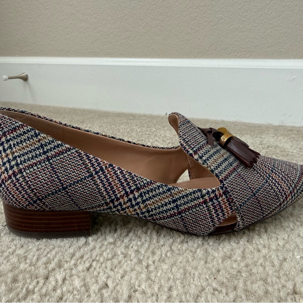 Cole Haan Women's Tassel Loafers - Brown and Cream Plaid - Picture 6 of 6